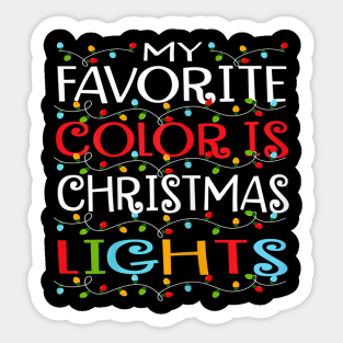 my favorite color is christmas lights Sticker